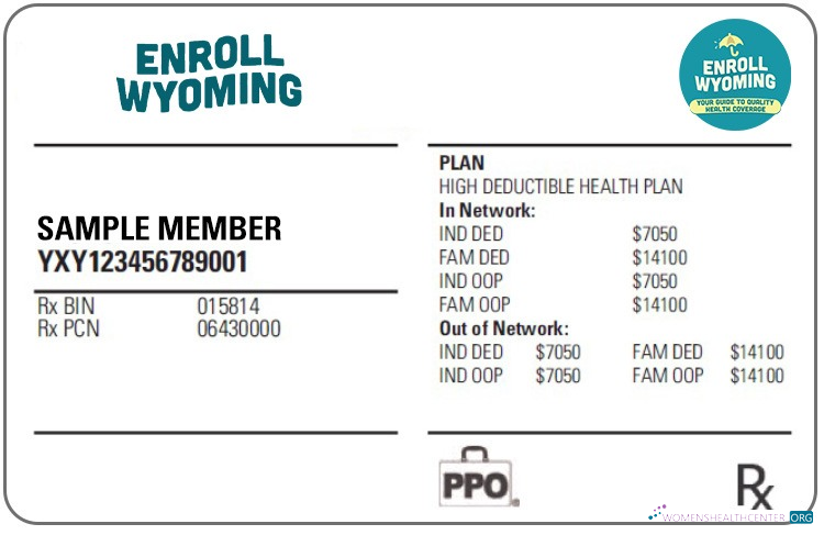 Download Wyoming health insurance card Photoshop template